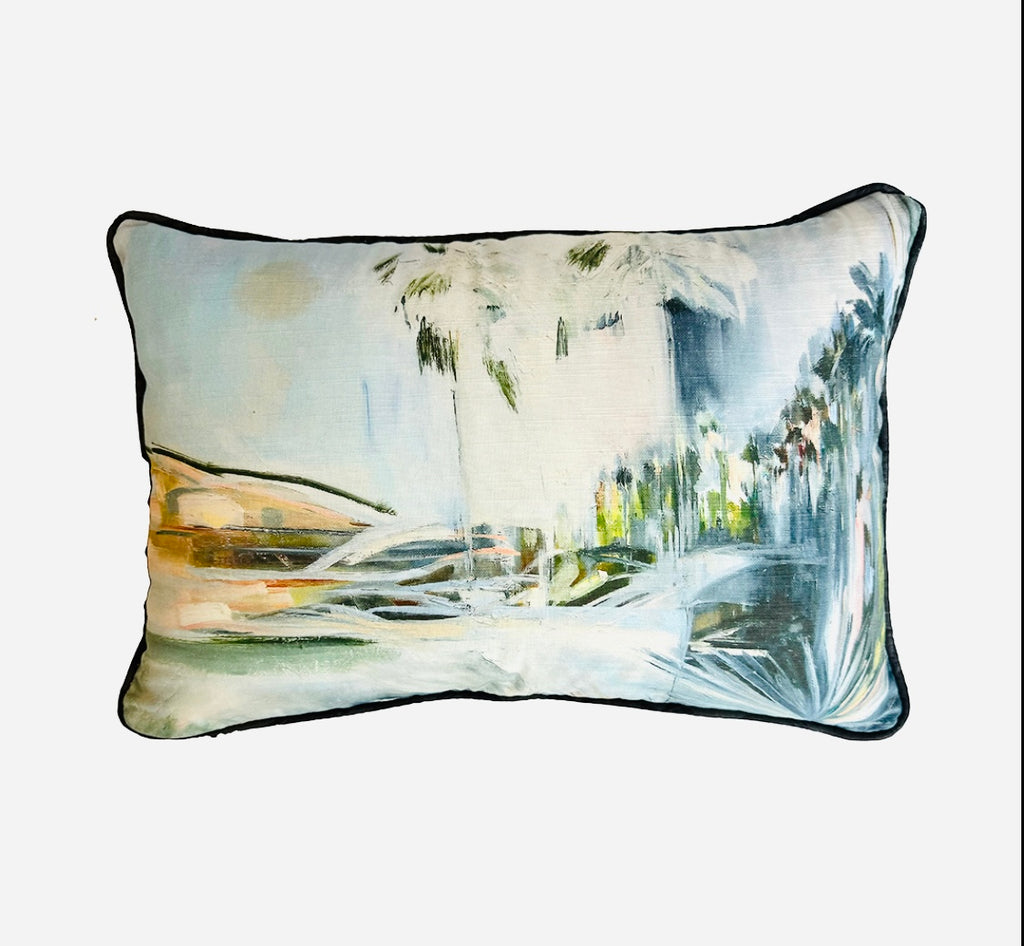 Twin Palms + Night Flash Lumbar Pillow Cover