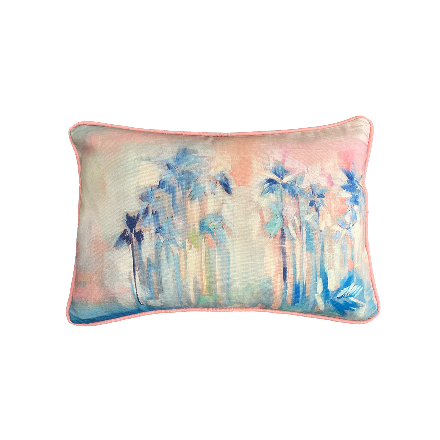 Peachy Palms Art Pillow