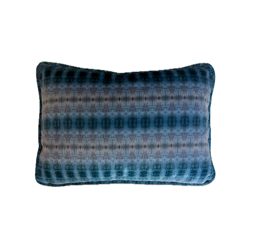 Viper Blue Velvet Lumbar Pillow Cover